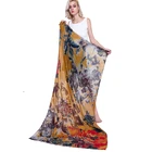 Shawl 2021 New Arrivals Fashion Women Elegant Luxury Shawl Scarves Shiny Flower Floral Print Scarf