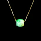 Charm Gold Wholesale Copper Alloy Charm Jadeite Pattern Pendant Necklace 14K Gold Plated Fashion Gift For Lady