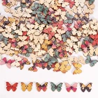 Crafts Colorful Butterfly Wooden Button 2 Holes Handmade Scrapbooking Crafts The Sewing Accessories For Cloth