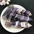 Quartz Natural 6 Prism Home Office Feng Shui Furnishings Amethyst Column Rose Quartz Crystal Points Wand Tower