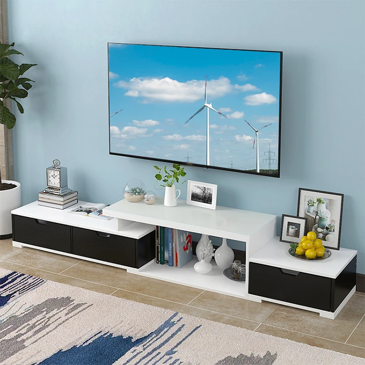 Winstar furniture high glossy home usage modern white led mdf acrlyic modern tv cabinet with drawer