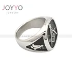 Rings Silver Metal Custom Men's Masonic Rings Wholesale Mason Titanium Rings In Stainless Steel Biker Men