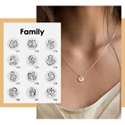 Pendant Silver Classic Stainless Steel Family Memorial Pendant Carved Parents Necklace Silver Gift
