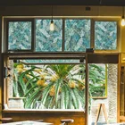 Banana Banana Leaf Pattern Decorative Static Cling Privacy Window Glass Films For Workshop Decoration
