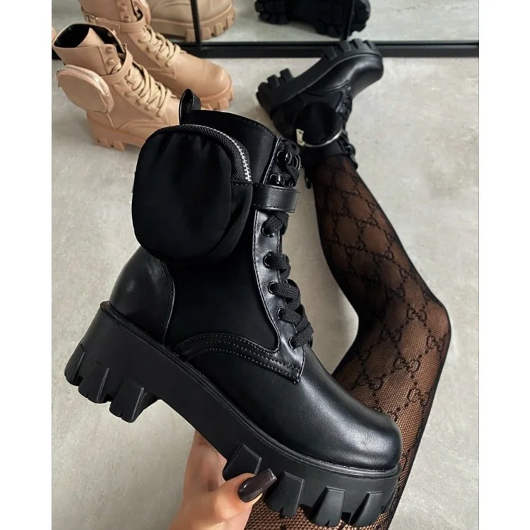 chunky pocket ankle boots