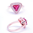 Ruby And Stone Ring Silver Synthetic Ruby Stone Rings Triangle Gold Ring Designs With Ruby