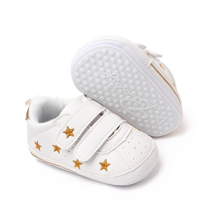 Directly Baby Shoes Factory Hot Selling Soft PU Leather Non-slip White Baby Sport Shoes Walking Shoes details