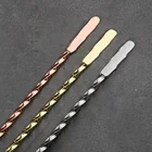 Cocktail Cocktail Spoon With Muddler Base 400mm Stainless Steel 3 Color Mixing Spoon Long Handle Spoon