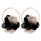 Gold Hoop Earrings 5cm Gold Hoop Earrings Women White Flower Hoop Earrings Jewelry