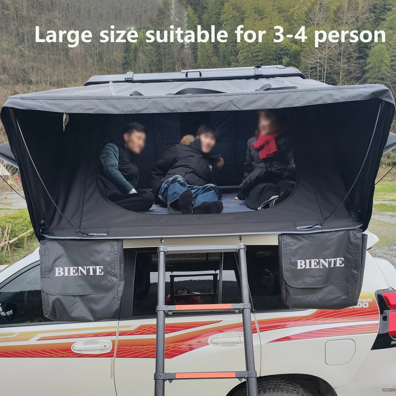 3-4 Person Quick Automatic Opening Waterproof 2000-3000 Mm Four-season Side Open Roof Top Tent for Jeep Gladiator