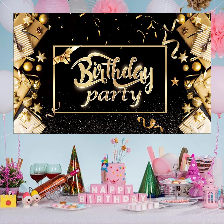 Popular Happy Birthday Party Decorations Banner Backdrop Large Happy