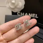 Earrings 925 Silver HAOY Wholesale CC Earrings 925 Sterling Silver Stud Ear Ring Jewelry Women Fashion Gift