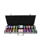 Poker Poker Set YH 500pcs Custom Logo Colored Chips Casino Wheat Ears Cheap Poker Chip Set