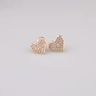 Earrings Cz Fashional Full Diamond Hot Selling Stud Earrings Gold Plated Heart Shape Cz Stone