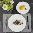 Round Ceramic Various Size Cost Price Round Onion Pattern Edge Creative White Ceramic Plate Custom Ceramic Plate