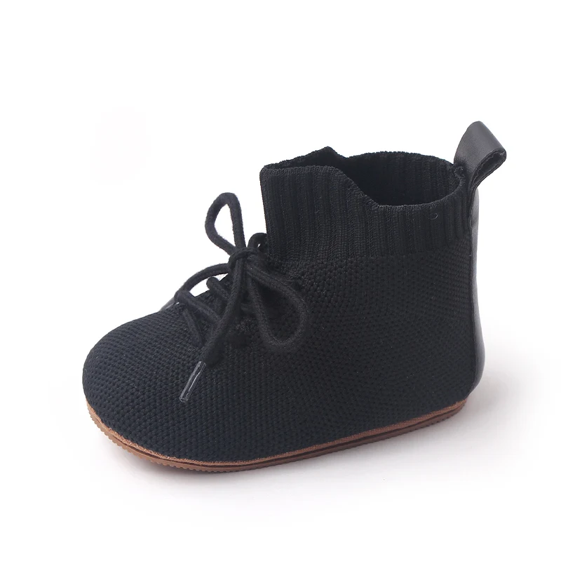 Spring Baby Flying Woven Shoes Breathable High Top Soft Soles Non-slip Baby Walking Shoes supplier