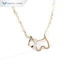 14k Necklace Tianyu Gems Customized 18inch 10K 14K Yellow Gold Moissanite Synthetic Diamond Chain Necklace Jewelry