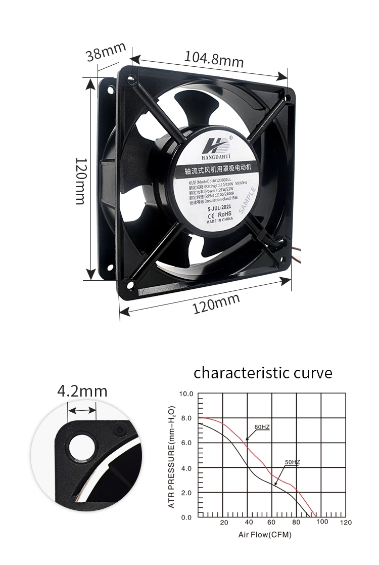 Axial Flow Fan, 100V, 110v, 220v, 230v - detail 2