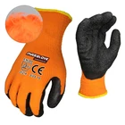 Winter Gloves Safety Latex Glove High Quality Orange Winter Warm Latex Coated Crinkle Hard Wearing Safety Gloves