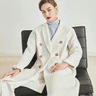 Long Long Classic Double Face Cashmere Coats Double Breasted Long Wool Trench Coat For Women