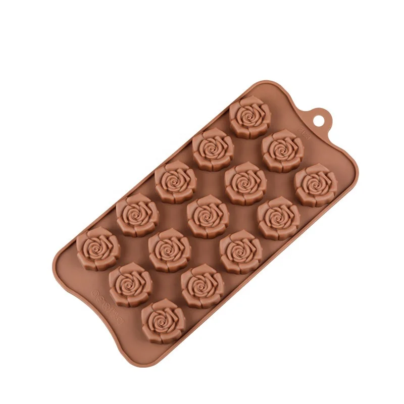 Candy,chocolate Mould Shape Silicon 15 Cavity 3D Rose Handmade Soap Mold/silicone Mold Cake Tools Silicone Moulds Eco-friendly