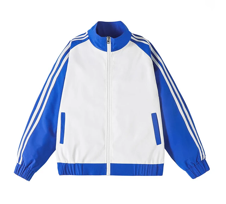 High Quality Blue Windproof Bcustom Fleece Jacket Workwear Oversized Boy Gril School Casual Sport Jacket for Men
