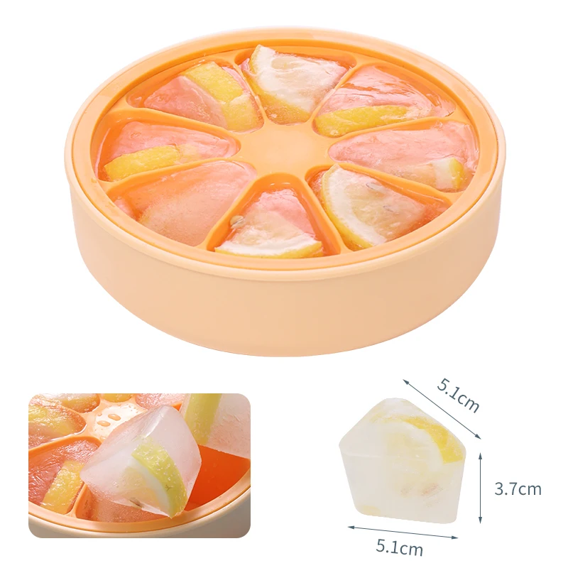 HAIXIN Orange Style Ice Box Homemade Ice Cube Mold With Lid Creative Diy Silicone Ice Lattice