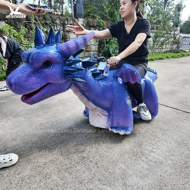product attractive hot sale kids amusement park animatronic dragon rides battery car with glowing eyes flash lights-1