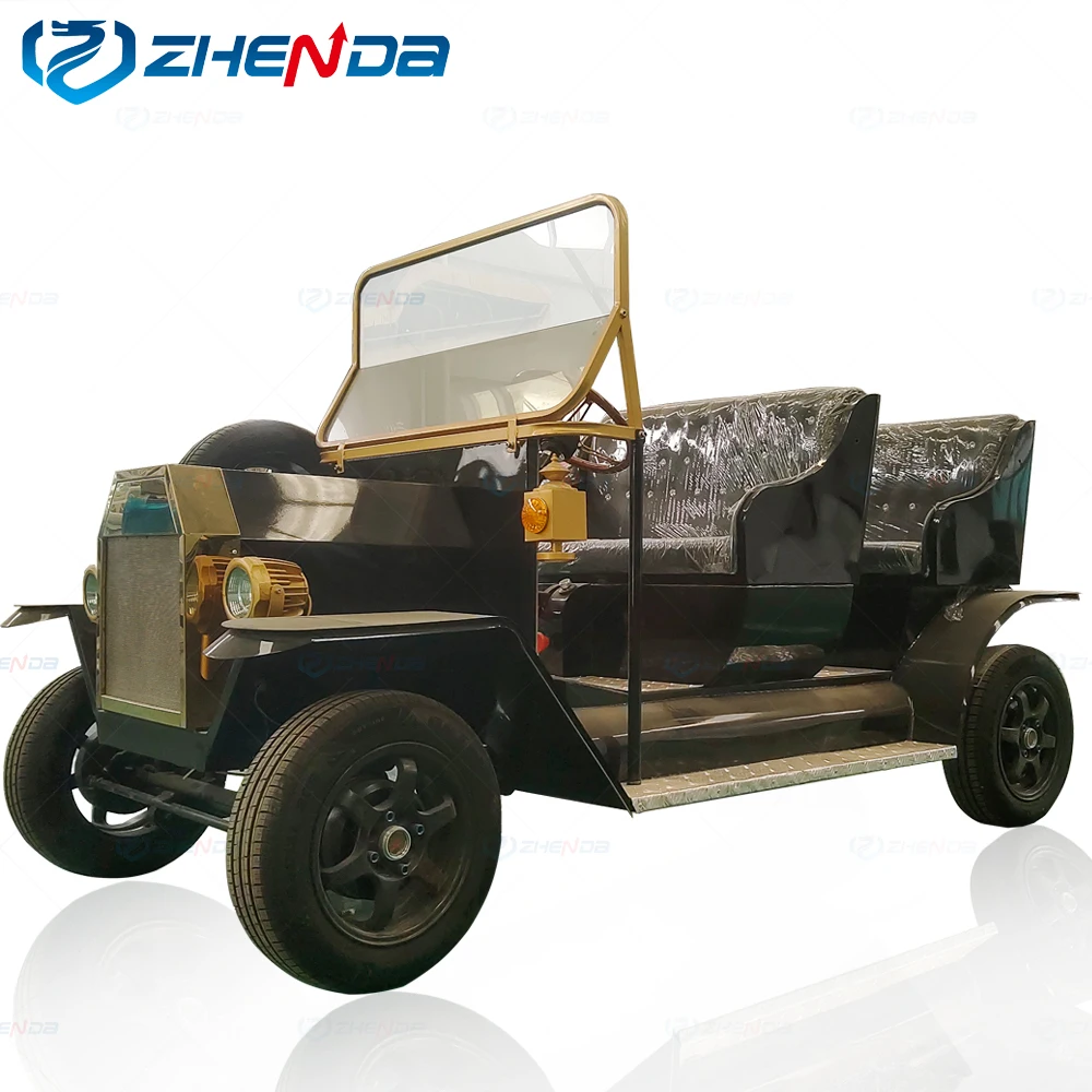 High Quality 8-12 Seats 4 Wheels Electric Classic Vintage Car Tourist Sightseeing Cart for Sale