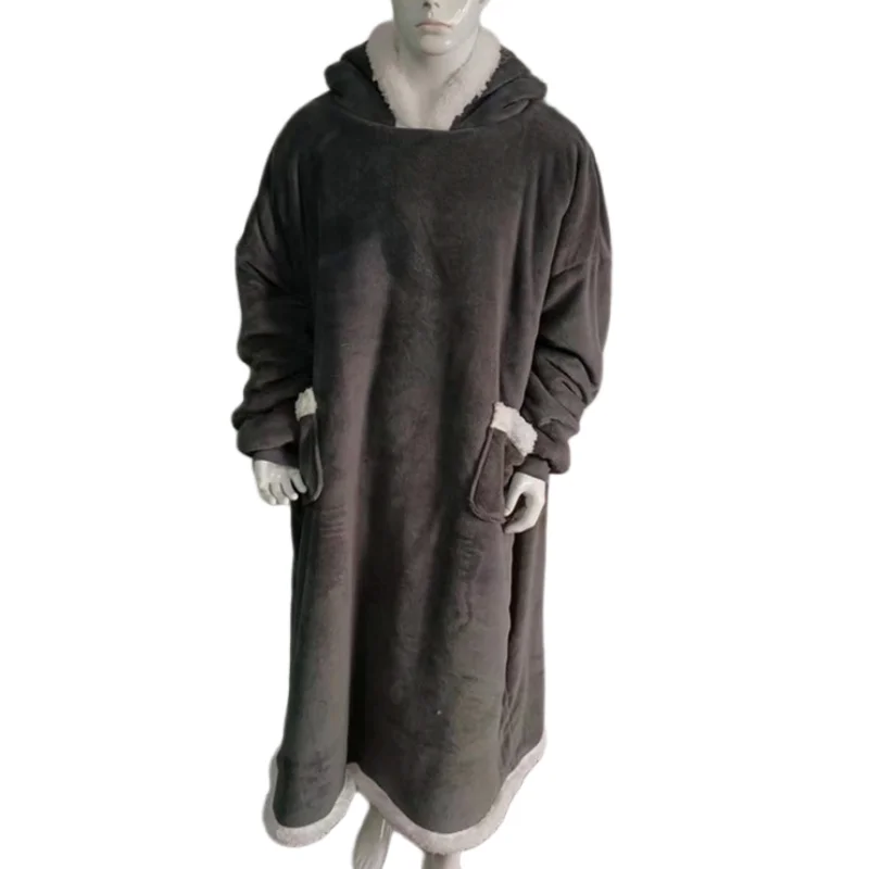 Super Warm Oversized Wearable Blanket Hoodie Sherpa Fleece Blanket with Pocket personalized cozy blanket