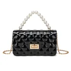Handbags Custom Pearl Handle Candy Color Handbags Women Chain Shoulder Bag Fashion PVC Jelly Bags