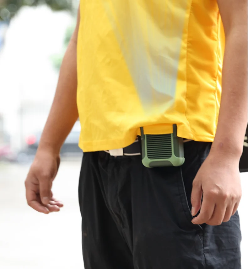 AAA195 Portable Personal Mini Hanging Neck Laborer Wearable Fans USB bladeless Rechargeable outdoor Sport Waist  Fan