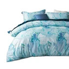 Sheet Bed Sheet 100% Cotton Light Blue US Standard Size Luxury 800tc Air-permeable 100% Cotton Bed Sheet Set