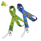 Sunflower Lanyard Customized Eco-friendly Polyester Lanyard With Sunflower Logo For Children