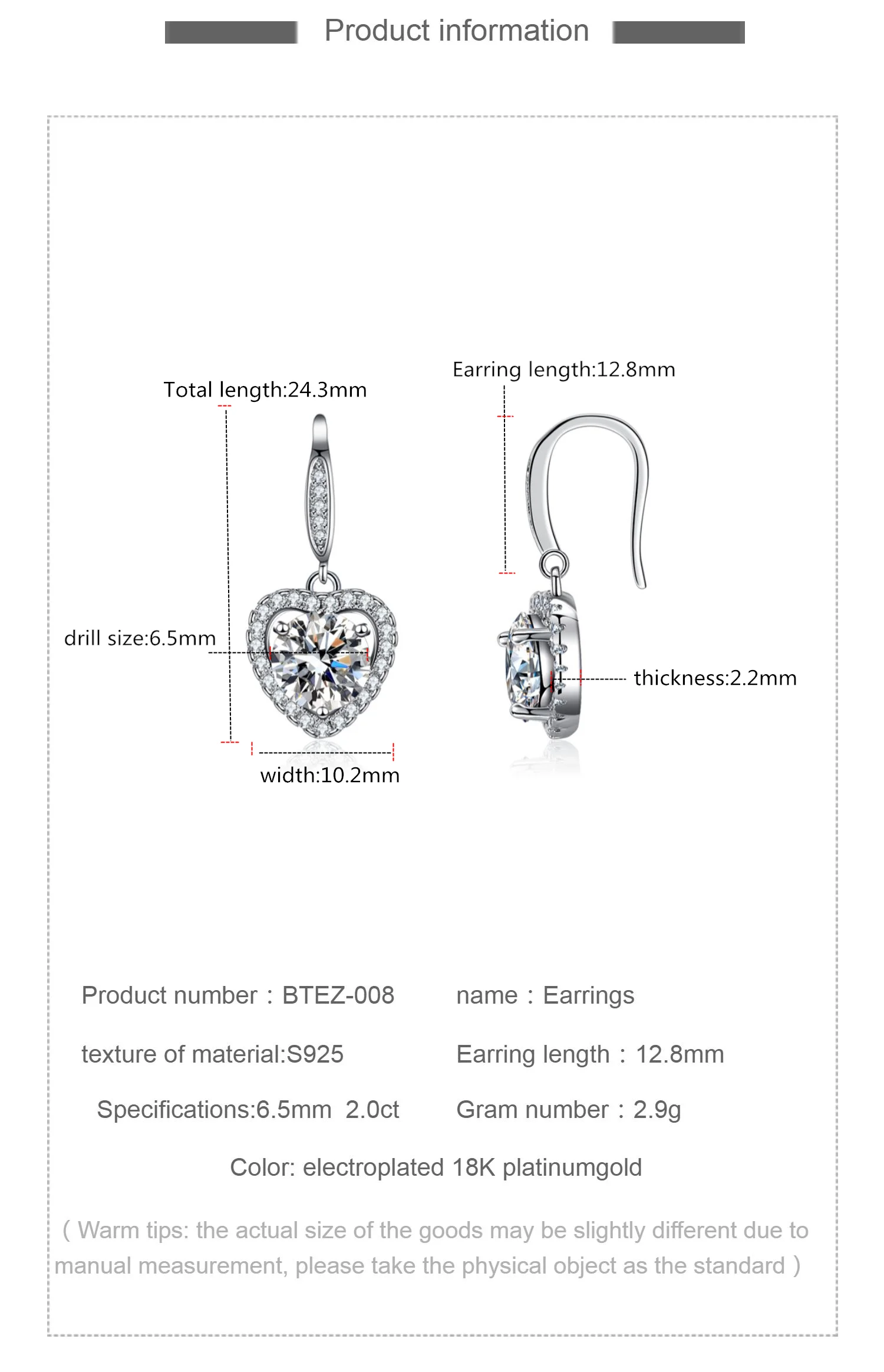Fashion Bridal Wedding Earrings Wholesale 925 Sterling Silver 1CT Fine Charm Moissanite Diamond Earrings
