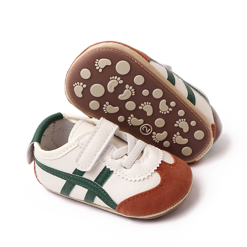 Color Matching Striped Soft Sole Anti-slip and Wear-resistant Casual Sports Baby Shoes manufacture