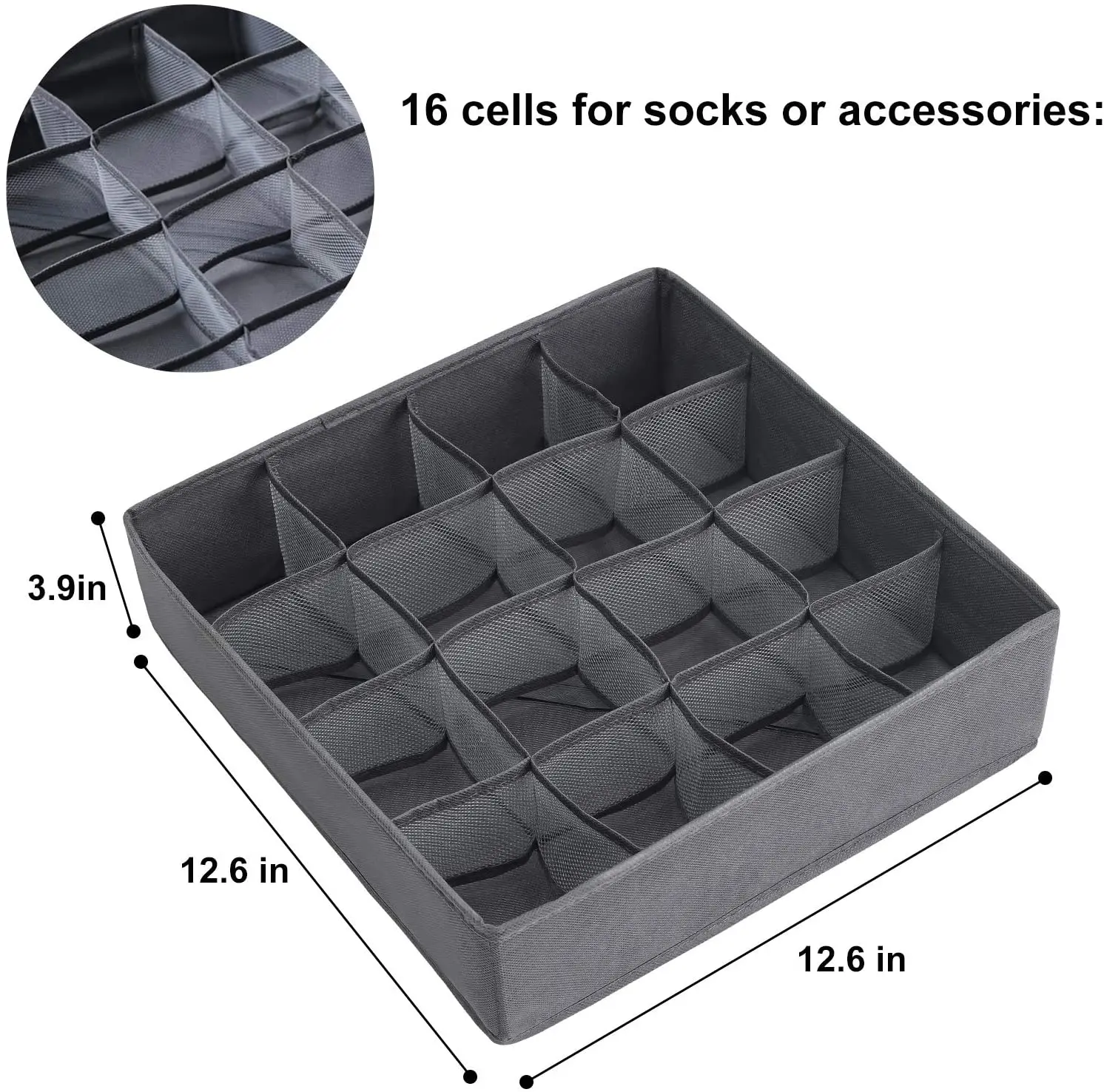 16Cells 2 Pack Underwear Organizer Collapsible Storage Divider For Dresser Drawers  Sock Organizer