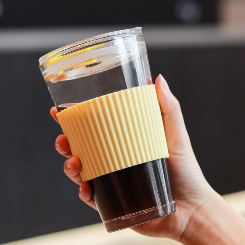 Borosilicate Glass Cup Shape Glassware Reusable Portable Home Glass Mug With Straw