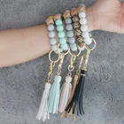Bead Amazon Tassel Bracelet Wood Bead Food Grade Silicone Bead Bracelet Keychain Female Bracelet Keyring
