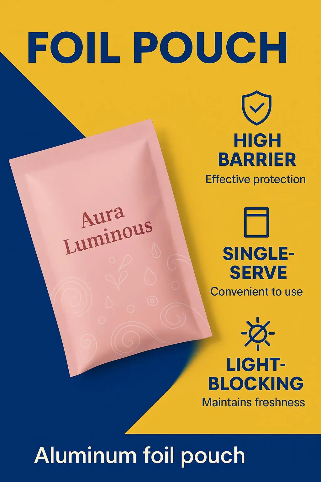 Custom Printed Aluminum Foil Sachet for Facial Mask Cosmetic Skincare Sample Packaging - detail 3
