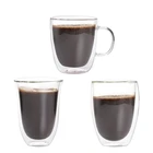 Turkish Turkish Environment-Friendly Heat-Resistant Double Glass Coffee Cup 12oz Coffee Cup With Handle