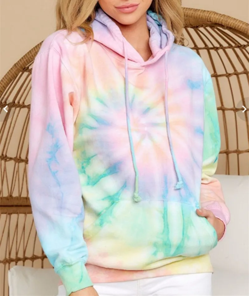 Custom Women Tie Dye Hoodie Sweatshirts 