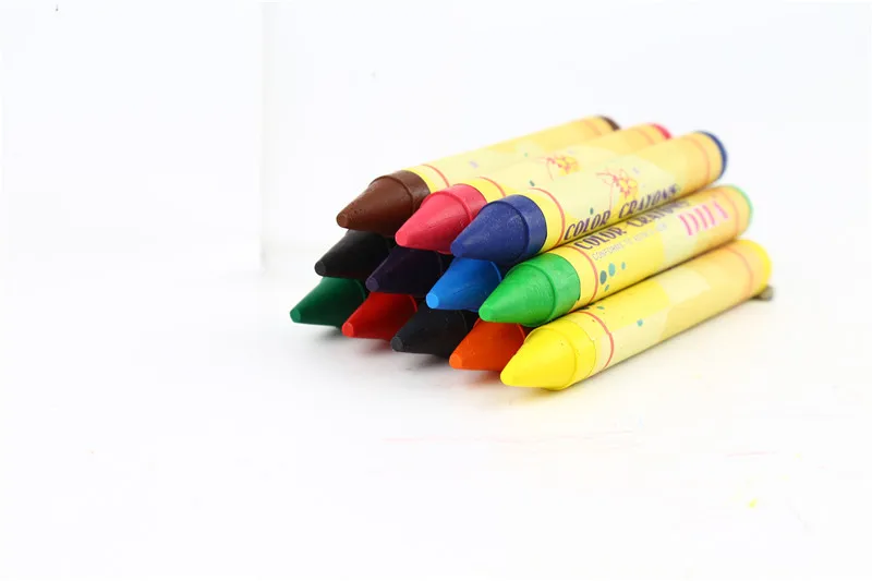 Wholesale 12 Bright Colors Custom Washable Wax Crayon Set for Kids