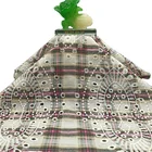 Check Best Sale Dubai African Flora Embroidery Fabric 100% Polyester Eyelet Embroidery Check Fabric