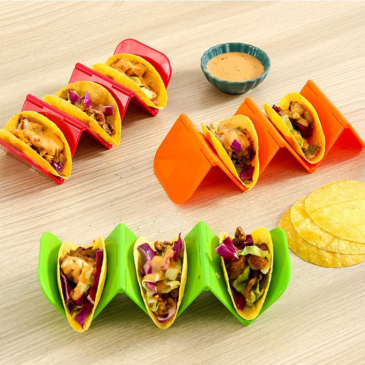Foldable ABS Plastic Taco Holder Pancakes  Stands  Large Tray Plates Holds  Health Material