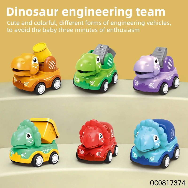6 pcs construction truck dinosaur engineer games toys for kids pull back car