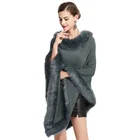 Coat Wholesale Ladies Winter Faux Fur Cape Long Custom Pullover Cloak Coat Knitted Poncho Women Cape