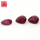 Red Shape Pear Red Wholesale 8# Ruby Red Synthetic Corundum Shape Pear Gems For Jewelry