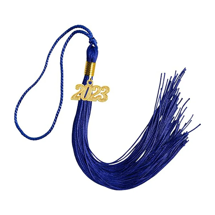 Navy Shiny Graduation Hat Adult Elastic Graduation Cap and Tassel factory