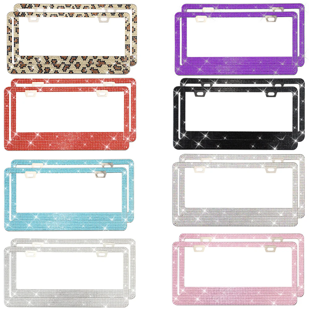 31*16cm American Size Black Rhinestone License Plate Frame for Woman Gifts manufacture
